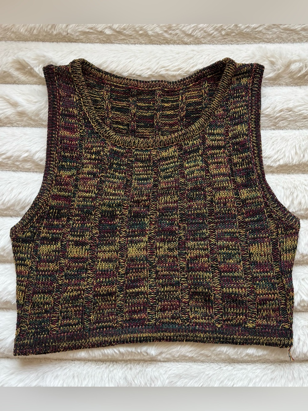 Multicolour Knit cropped tank top Size S